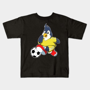 Penguin as Soccer player with Soccer ball Kids T-Shirt